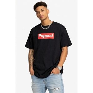 Popped Cotton Black‎ Mens Tee Size L